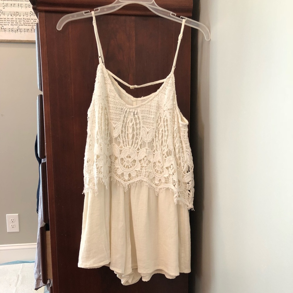 White Lace Size Small Romper